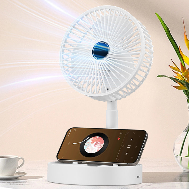 Portable Rechargeable Telescopic Fan with low-noise design and adjustable height
