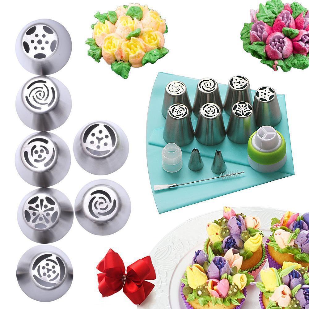Skanto | Stainless Steel Piping Set (13 Pieces) for Muffin and Cake Decoration