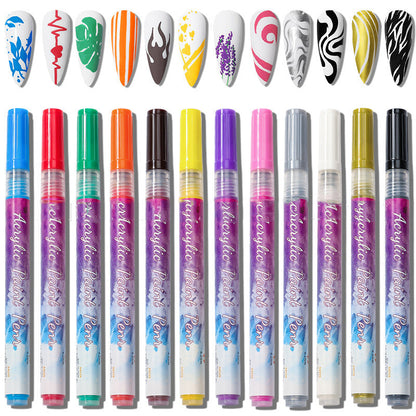 Skanto | 12-Color Ultra-Thin Curved Nail Pen