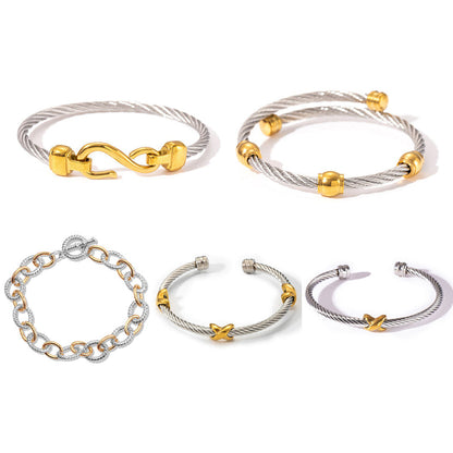 BowLift | Two Tone Knot Twisted Bangle
