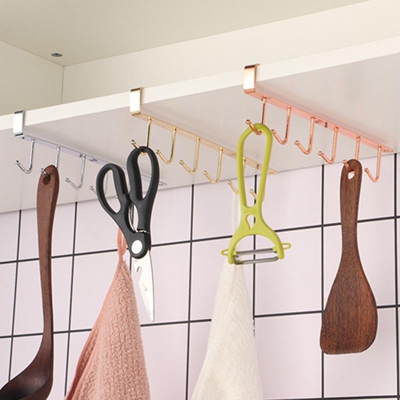 Kalsten | 6 Hooks Under-Cabinet Hanger Rack