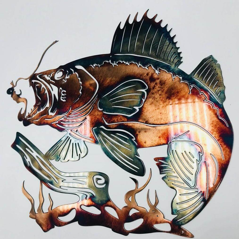 Skanto | Solo Duck Hunting & Trout Fishing Scene Creative Metal Wall Art Craft
