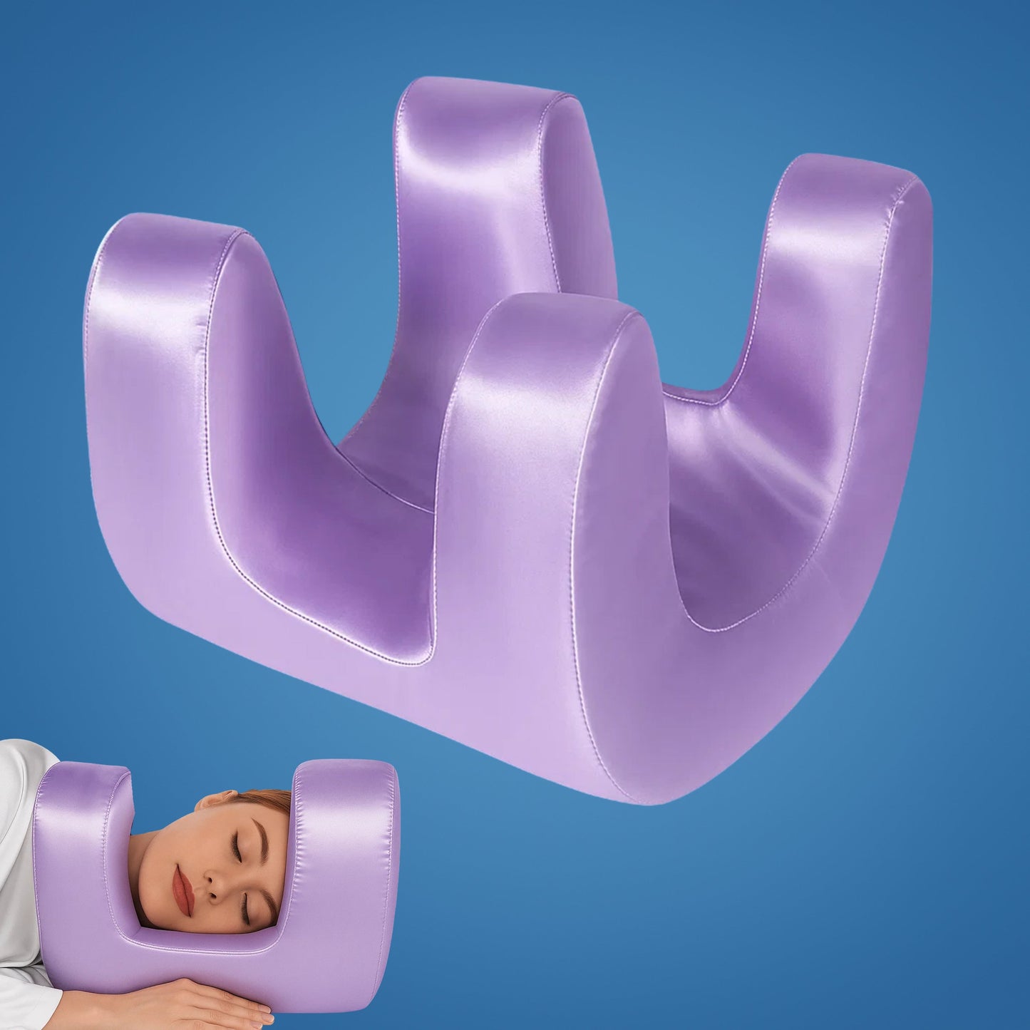 DermSleep | Anti-Wrinkle Beauty Pillow – Cooling Memory Foam – Ergonomic Contour – Skincare Support – Side & Back Sleepers Skanto