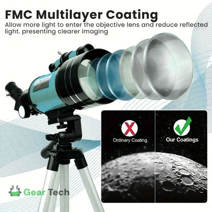 BowLift | Professional Astronomical Telescope | 70mm Aperture, 300mm Focal Length & Easy Setup for Stargazing and Nature Exploration