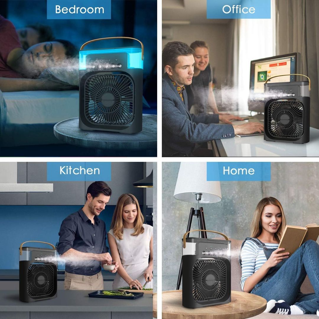 3-in-1 Air Cooler Humidifier | Portable, adjustable fan speeds & Ideal for Bedrooms, Offices & Small Rooms | Karnz