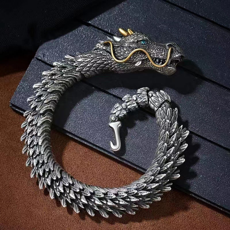 Skanto | Silver Handmade Dragon Chain Bracelet