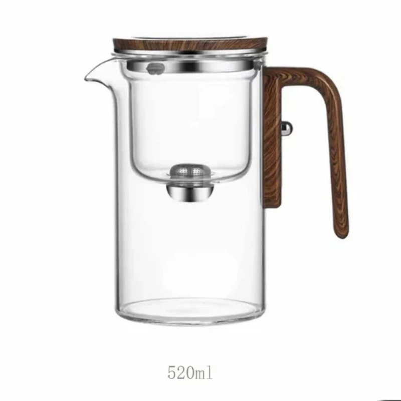 Durable Glass Teapot with Wooden Handle – Elegant Infuser Skanto