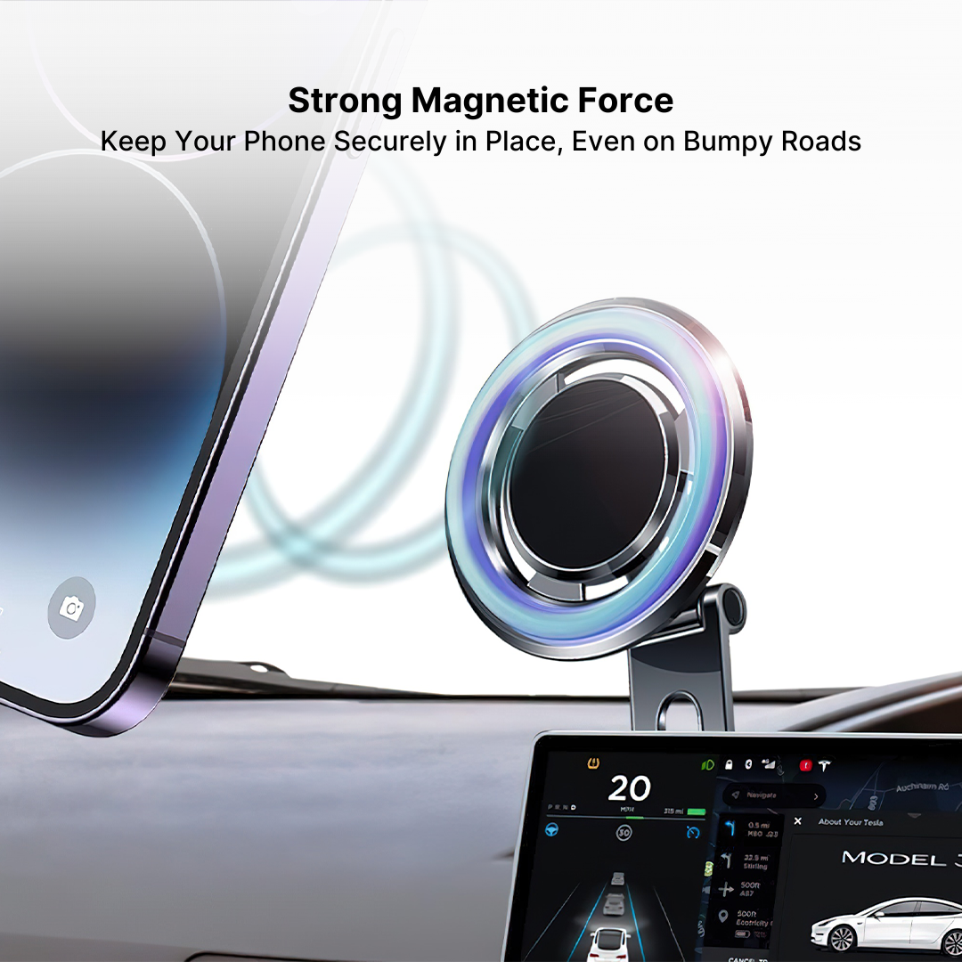 BowLift | Top Rated Magnetic Car Phone Holder with Adjustable Stand - Best Auto Phone Mount for iPhone