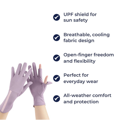 Breathable Cooling Fabric – Open Finger Touchscreen – Lightweight Comfort – Outdoor Driving & Cycling Bowlift