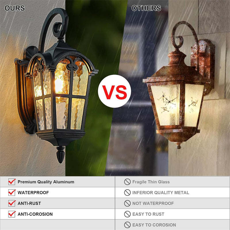 Skanto | Skanto Solar Waterproof Outdoor Wall Lamp | Vintage Design with Remote Control for Porch, Patio & Garden