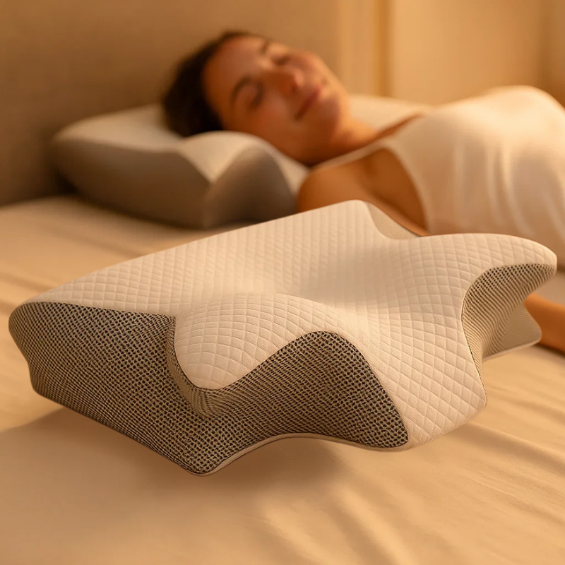 Skanto | Memory Foam Cervical Pillow | Ergonomic 2-in-1 Design for Neck Pain Relief & Comfortable Sleep