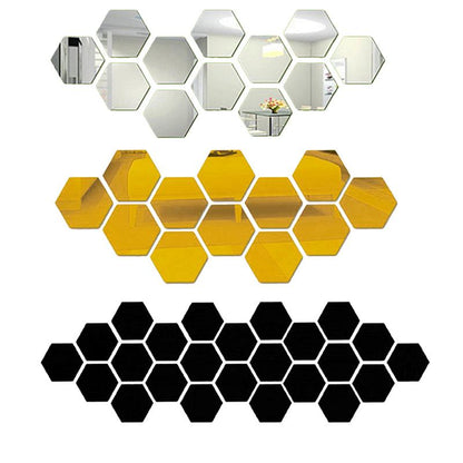 BowLift | Hexagonal Mirror Wall Sticker
