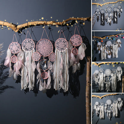 Dreamcatcher Moon and Stars Hanging Above Bed (5 PCS) Skanto