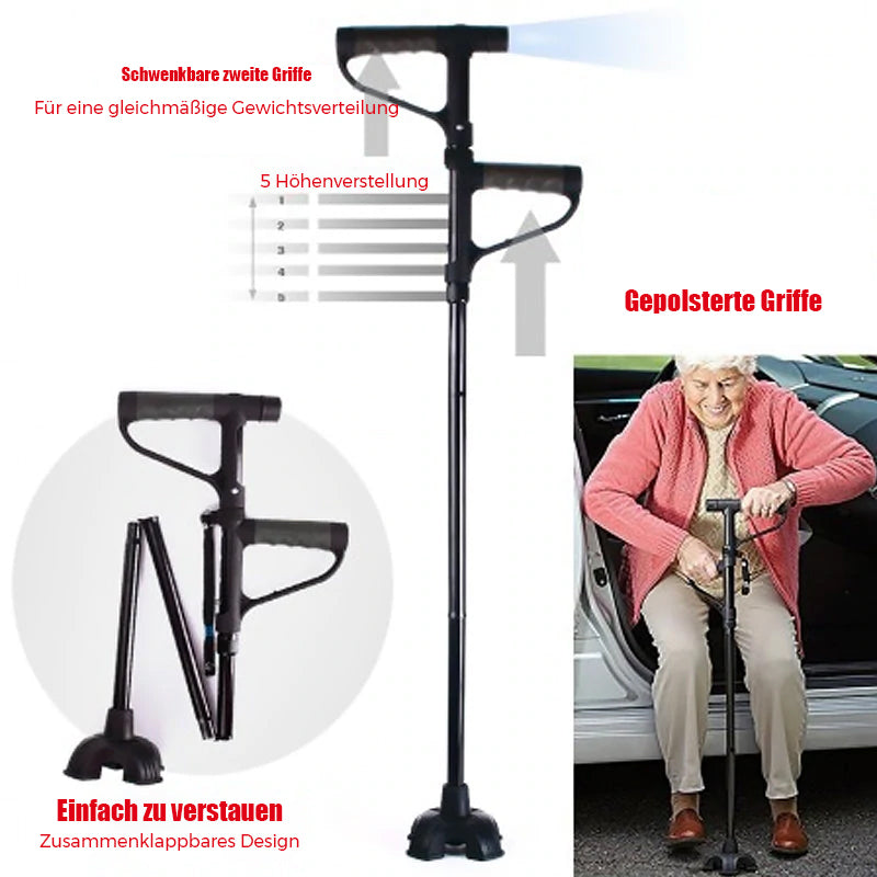 BowLift | Non-slip collapsible walking cane with LED light
