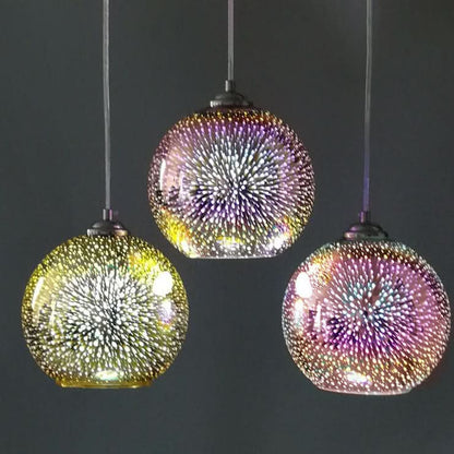 Skanto | Modern 3D Firework Glass Dome Pendant Lamp