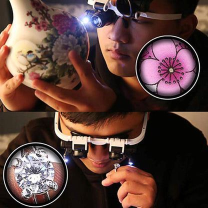 Skanto | Magnifying Glasses with LED Lights for Both Eyes