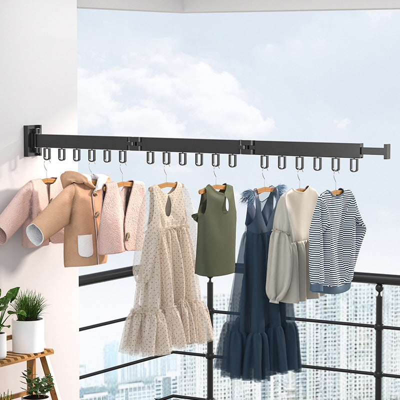 Clothes rack with foldable aluminum ring hook