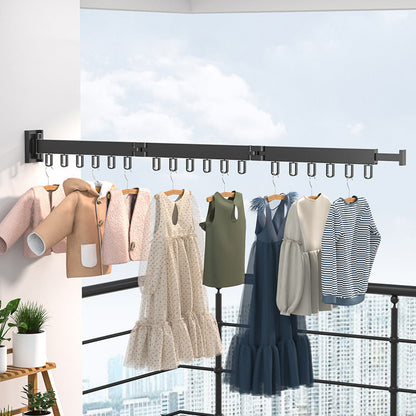 Clothes rack with foldable aluminum ring hook