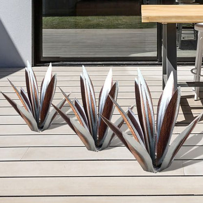 Skanto | Eternal Agave – Handmade Stainless Metal Garden Sculpture for Indoor and Outdoor Decor