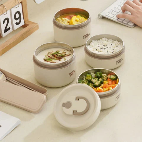Skanto | Durable Stainless Steel Lunch Box Set | Leak-Proof, Insulated & Perfect for Professionals, Students, and Family Outings