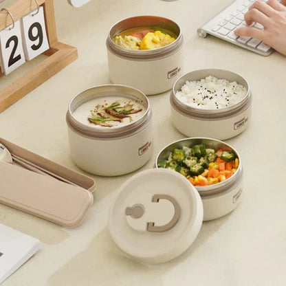 Skanto | Durable Stainless Steel Lunch Box Set | Leak-Proof, Insulated & Perfect for Professionals, Students, and Family Outings