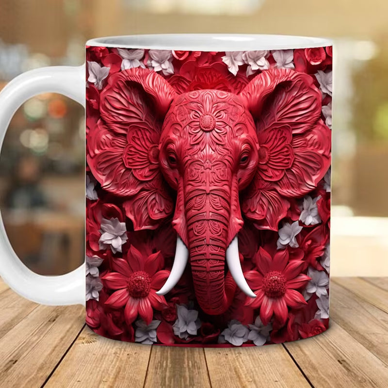 3D Elephant Flower Mug | Karnz