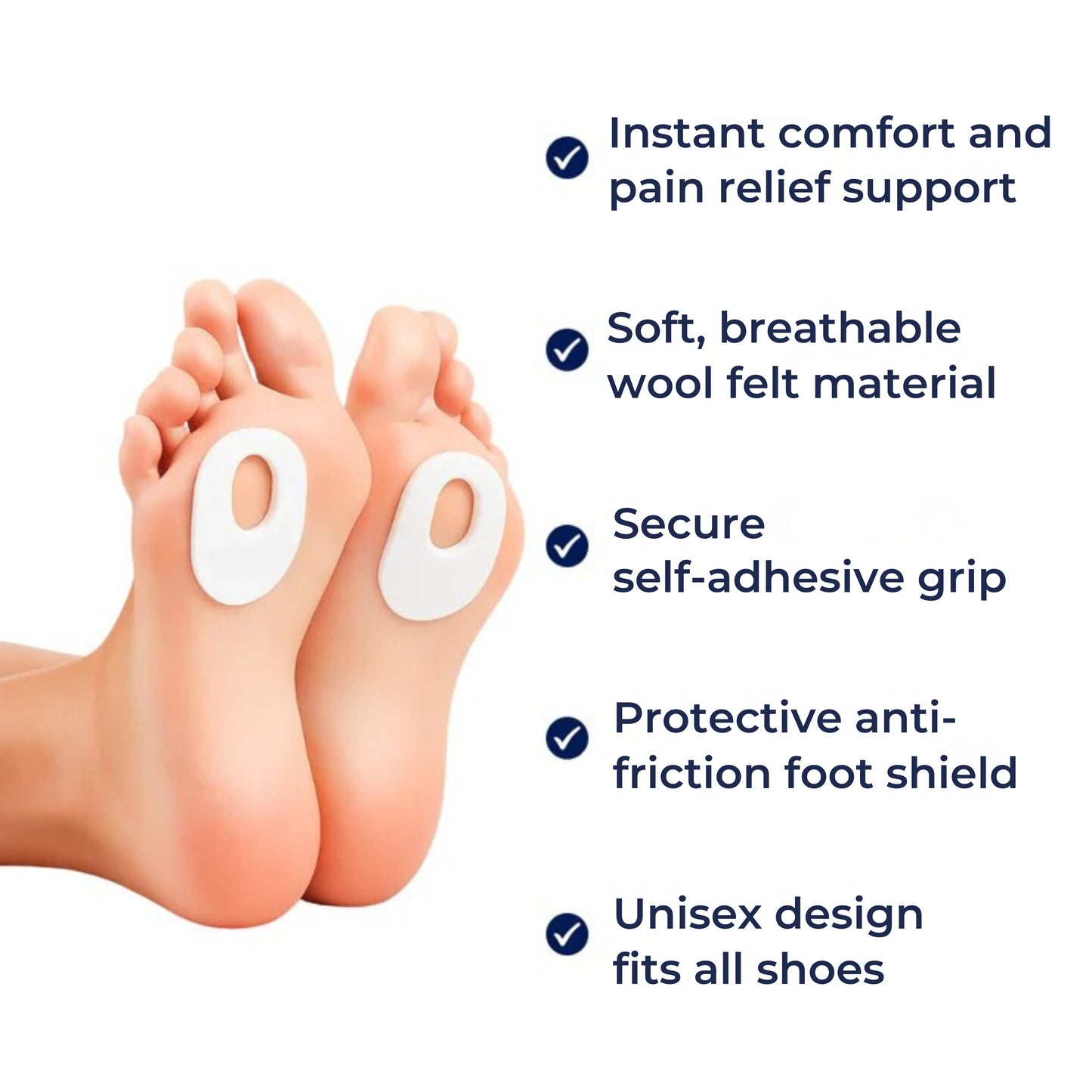 Pressure-Relief Gel Barrier – Soft Felt Adhesive Design – Shoe-Rubbing & Walking Relief for Men & Women Bowlift