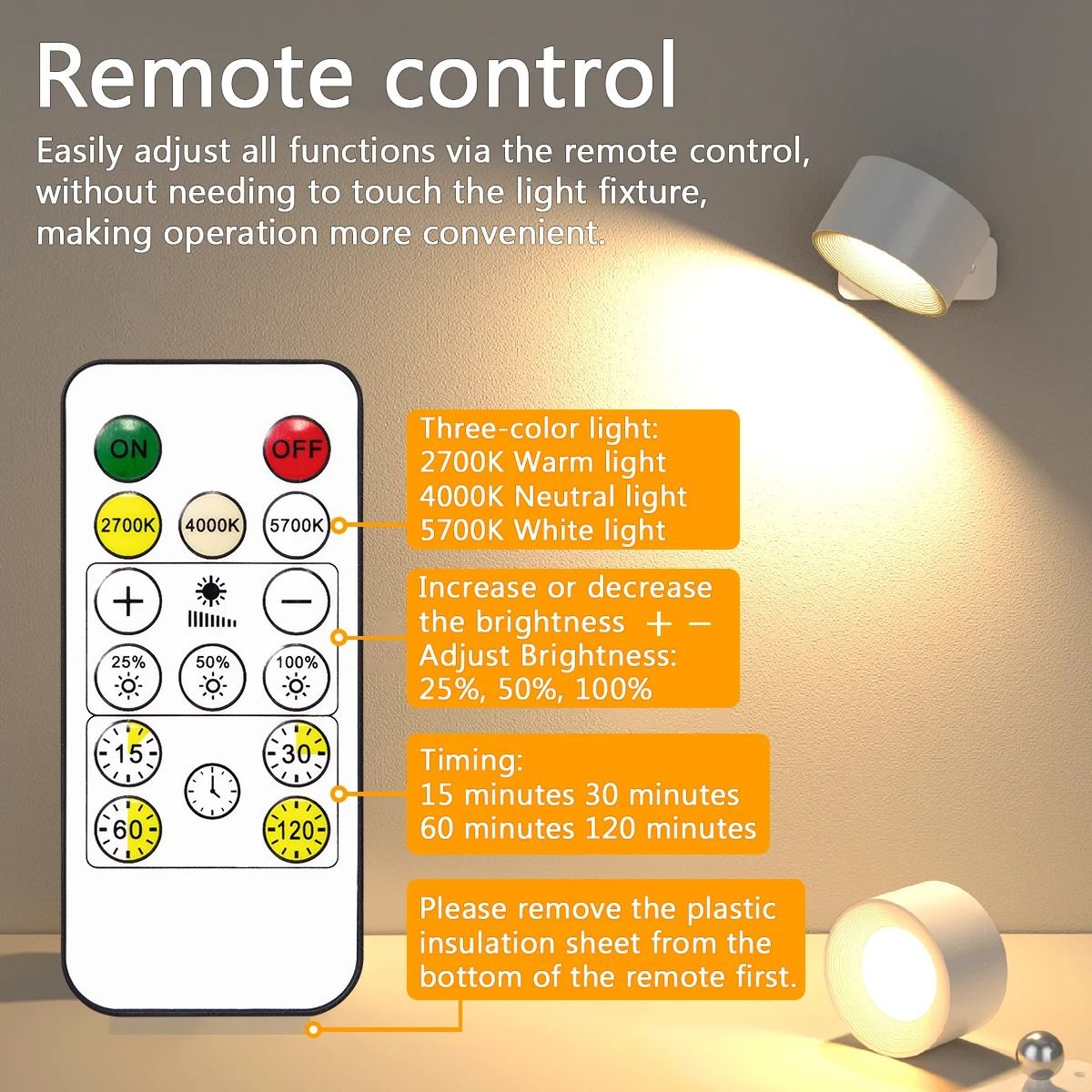 Skanto | Wireless Rechargeable 360° Wall Lamp | Energy-Saving LED, Touch Control & Versatile Home Lighting