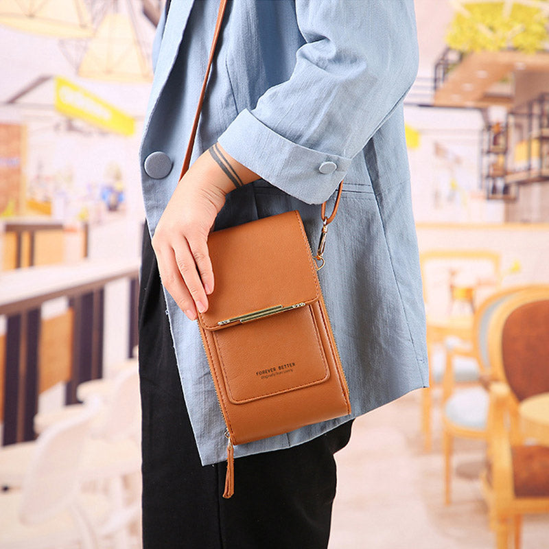 Anti-Theft Leather Bag with Touchscreen | Bowlift