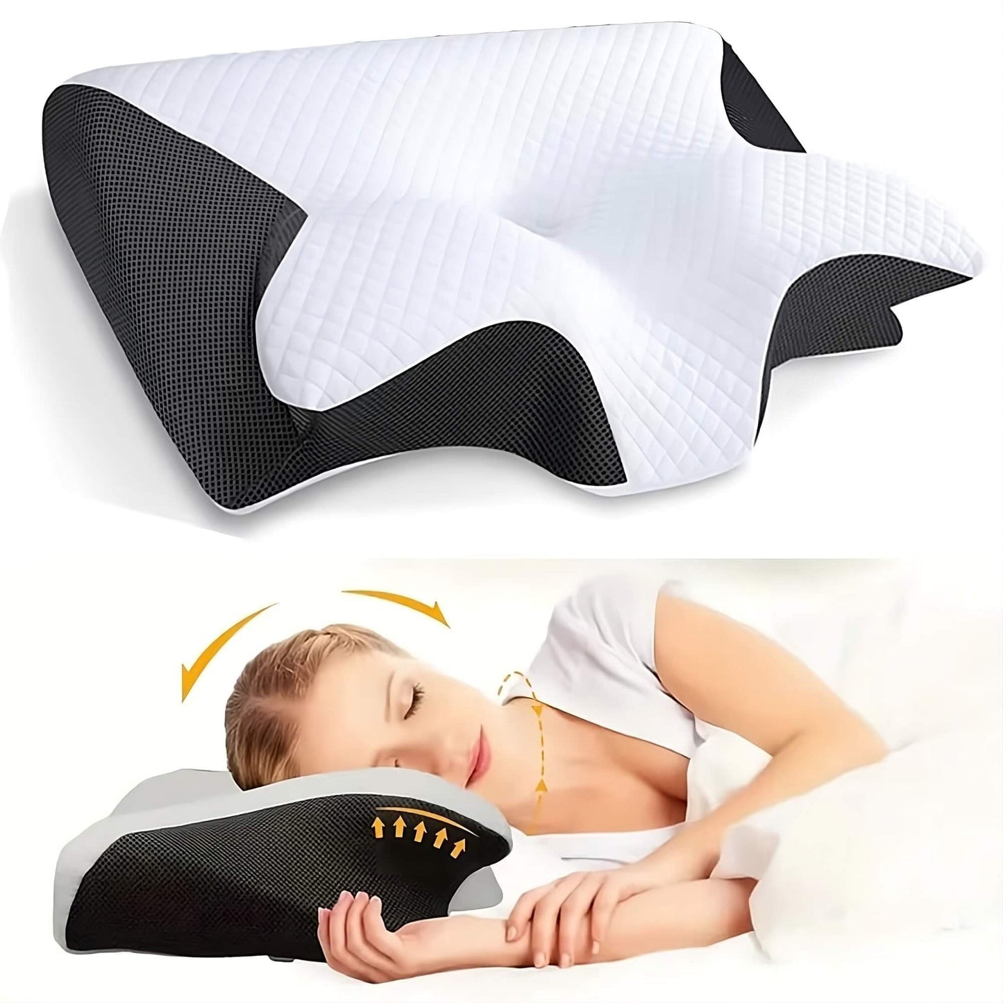 Skanto | RelaxNeck Ergonomic Memory Foam Pillow – Neck and Back Support