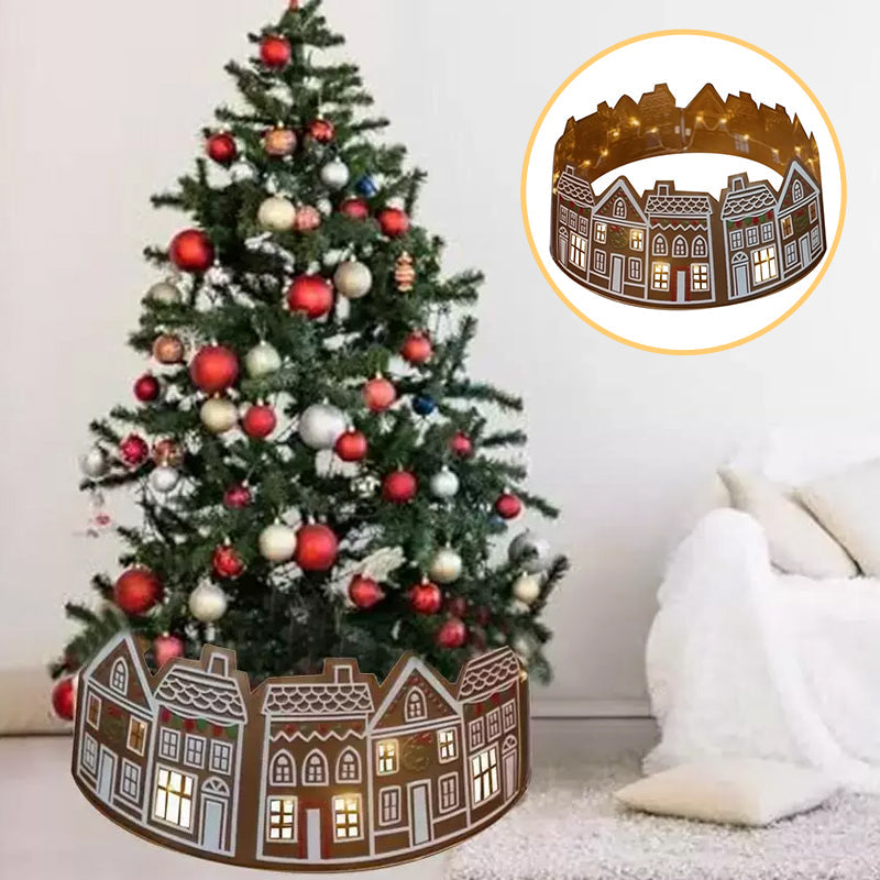 Skanto | LED Christmas Tree Skirt – Gingerbread House Design in PVC