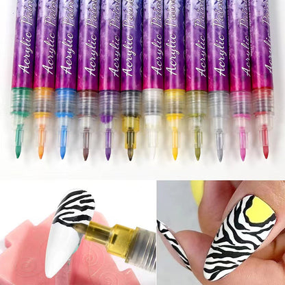 Skanto | 12-Color Ultra-Thin Curved Nail Pen