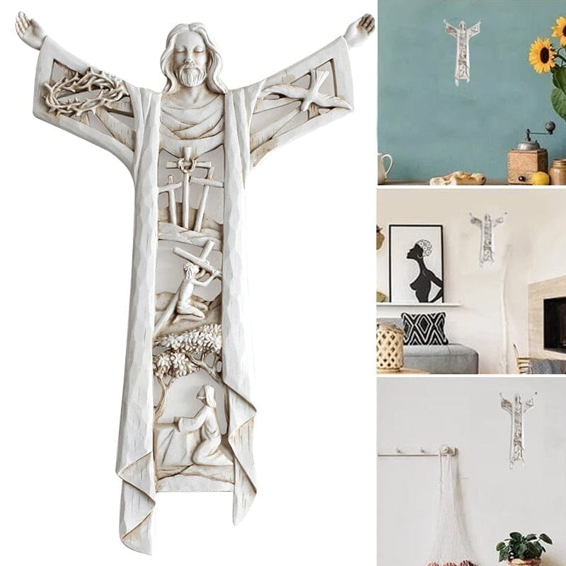 BowLift | Risen Christ Wall Cross Jesus Figures