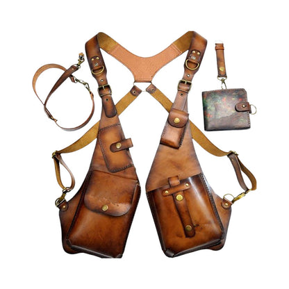 Medieval Steampunk shoulder bag with retro strap | Bowlift