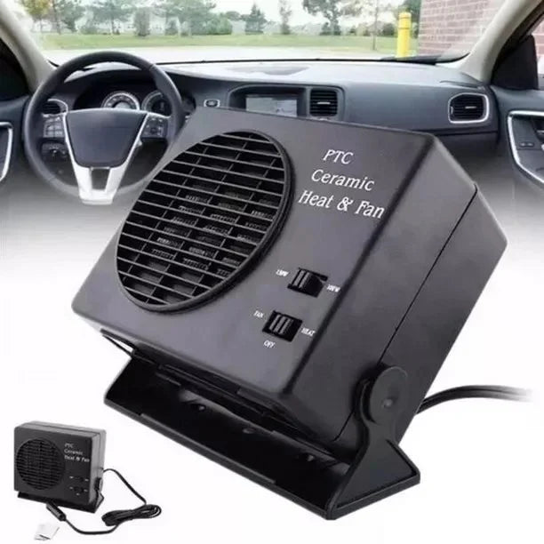 Skanto | 12V Ceramic Car Heater | 150W-300W Portable Fan with Automatic Thermostat for Winter Vehicle Use