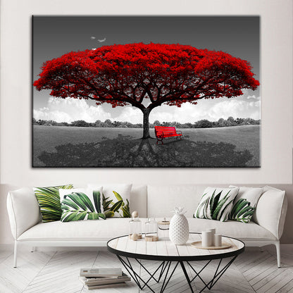 Red Blossoms - Canvas Wall Art Painting | Nature Inspired Wall Art | Bowlift