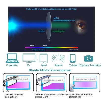 Ultralight folding reading glasses with blue light protection