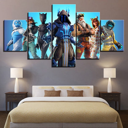 Fortnite Battlegrounds: 5 Piece Canvas Wall Art Set - Waterproof, UV Protected, High-Definition Prints | Bowlift