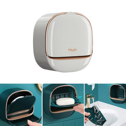 Waterproof soap dish with drain box