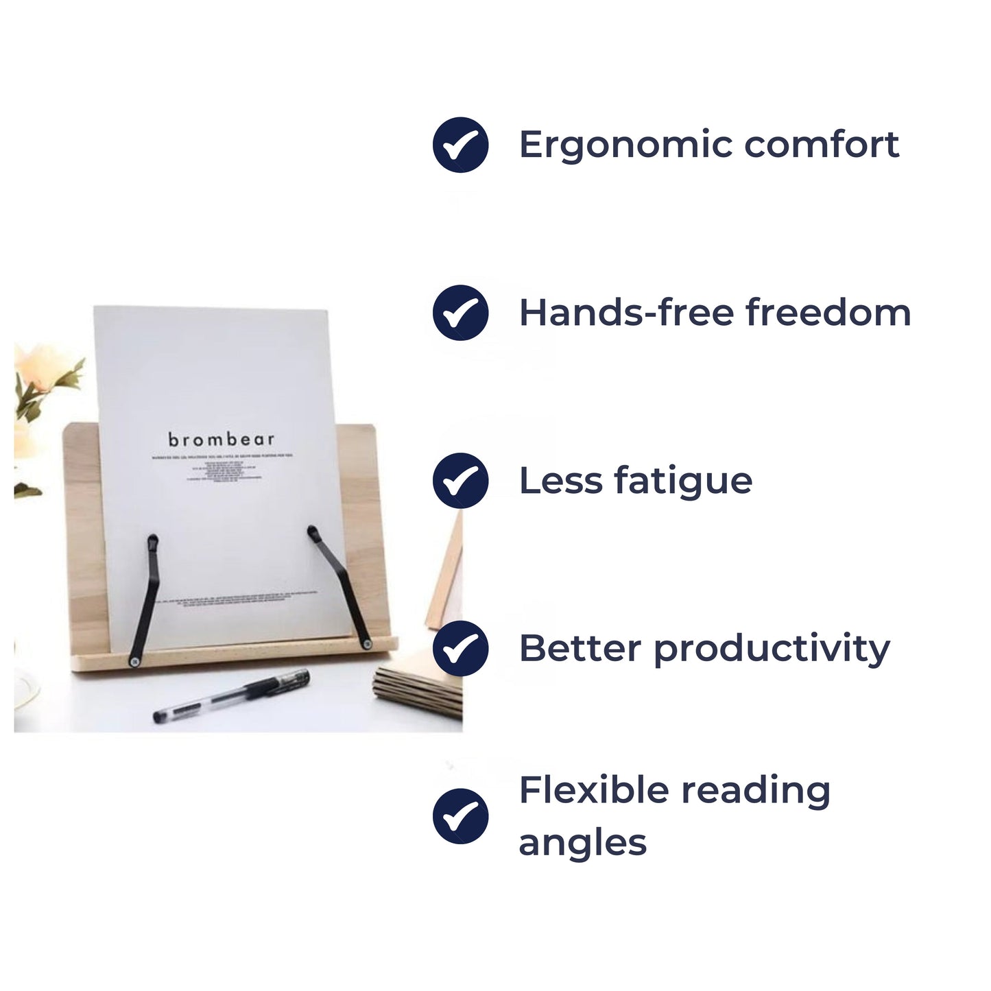 Foldable adjustable – Sturdy wooden frame – Cookbooks, tablets, and hands-free reading Karnz