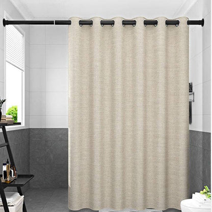BowLift | Thick Beige Linen Shower Curtain