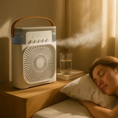 3-in-1 Air Cooler Humidifier | Portable, adjustable fan speeds & Ideal for Bedrooms, Offices & Small Rooms | Karnz