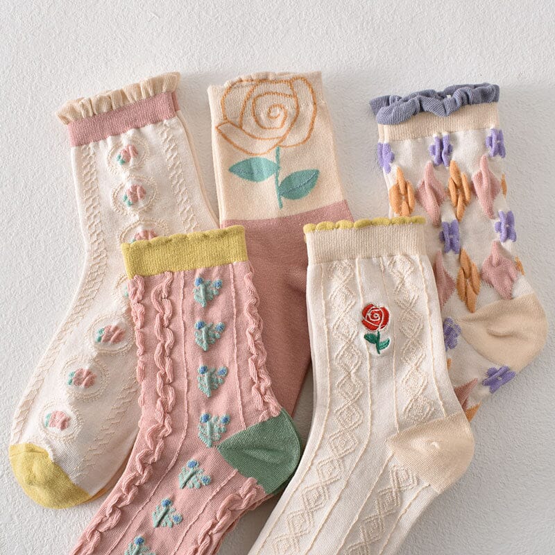 BowLift | Women's Floral Cotton Socks (10 Pairs)
