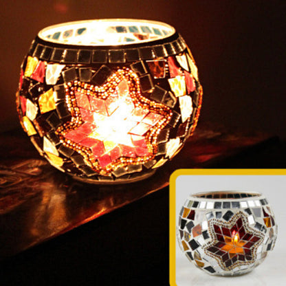 Kalsten | European Retro Glass Mosaic Tealight Holder