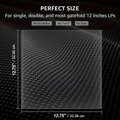 Skanto | Premium Clear Vinyl Protector - 12.75" LP & Gatefold Sleeves, Durable 3mil Thickness - Ideal for Gift Wrapping