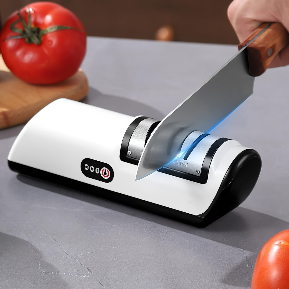 Skanto Skanto | Electric Knife Sharpener – Multifunctional Household Knife Sharpener, Fully Automatic USB Charging with 2 Speed Settings for Kitchen Use
