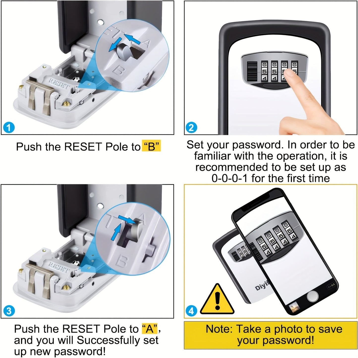 Outdoor key safe with combination code & cover | Brehn