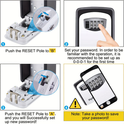Outdoor key safe with combination code & cover | Brehn