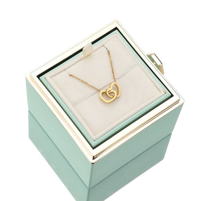 Skanto | [Ideal Gift] Eternal Rose Box - With Engraved Necklace & Artificial Rose
