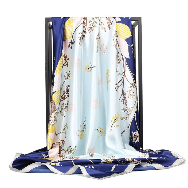 Skanto Skanto | Large Square Scarf Simulated Silk Scarf Versatile Scarf Scarf
